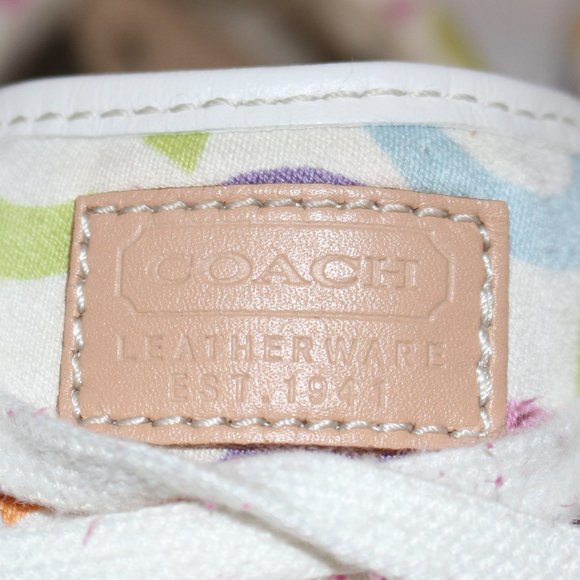 Coach Signature Logo Barrett Women's Canvas Sneaker Shoe Multicolored Size 9B - Picture 9 of 13